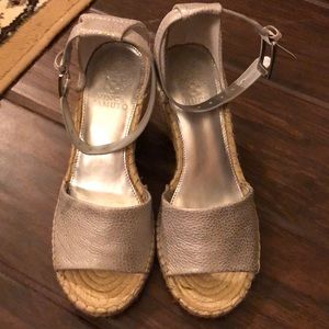 Vince Camuto silver wedge size 7